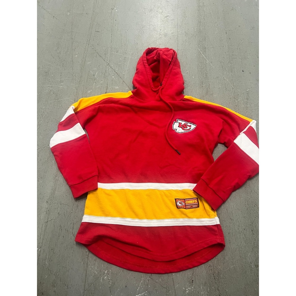 Kansas City Chiefs NFL Team Apparel Hoodie Mens Small‎ Red Colorblock Football
